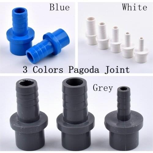 5Pcs 20mm 25mm to 5/8/10/12/14/16/18/20mm PVC Hose Connector Garden Irrigation Fittings Hard Tube Plastic Pagoda Joint