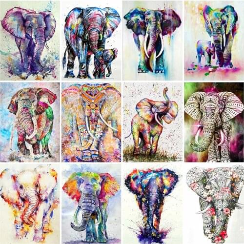 5D DIY Diamond Painting Elephant Full Square Diamond Mosaic Animals Diamond Embroidery Cross Stitch Kit Home Decor