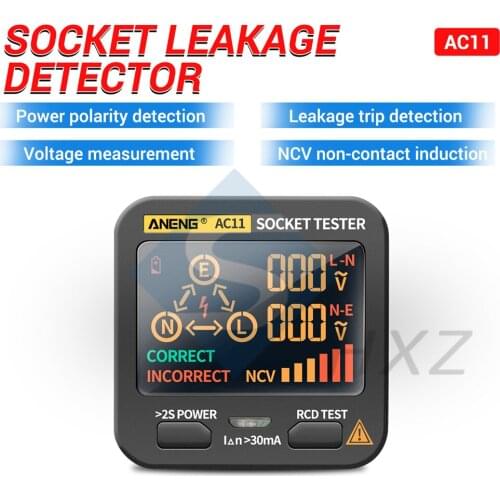 AC11 LCD Digital display socket tester plug polarity phase check detector Voltage test multi-function electroscope EU/US Plug