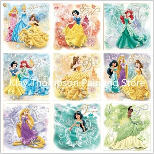 5d Diy Diamond Diamond Painting Cross Stitch Disney Cartoon Princess Rhinestone Diamond Embroidery Home Mosaic Decoration Gift