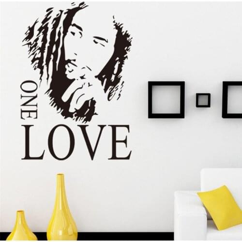 English Proverb Bob Marley One Love Simple Removable Wall Stickers for Living Room Home Decor Vinyl Wall Decals Poster YY103