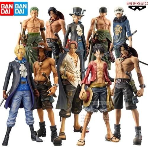 Bandai Original Banpresto One Piece MSP Ridicule Sauron Firefist Ace Sabo Luffy Shanks Luo Figure Model Gift Toys