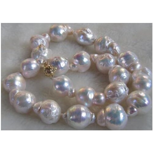 Free shipping >>>>natural freshwater white pearl necklace 14K