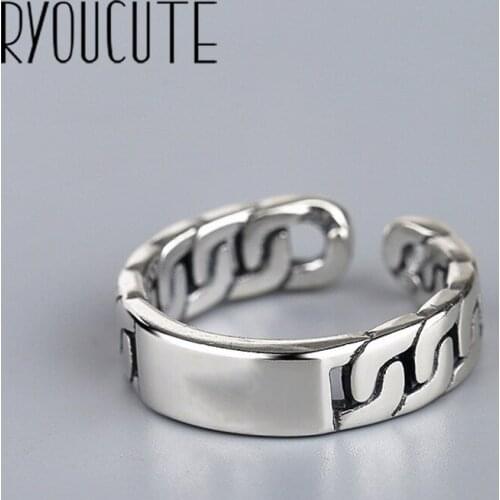 Bohemian Punk Vintage Hollow Chain Rings for Women Silver Color Jewelry Girls Adjustable Size Open Finger Rings