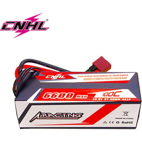 CNHL Racing Series 6600MAH 14.8V 4S 100C Lipo Battery Hard Case with Deans Plug for RC Evader BX Car RC Truck RC Truggy