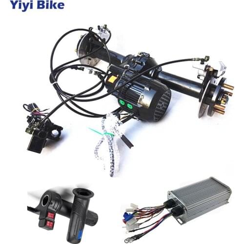80cm 48V 60V Electric Rear Axle Motor 500W- 1200W DC Differential Motor 24Mosfet Controller Twist Throttle for Buggy ATV Kart