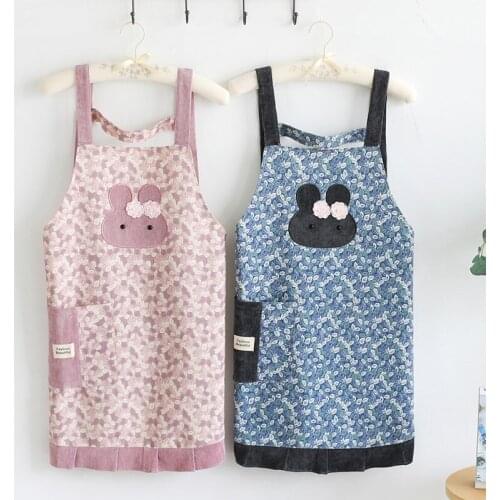 Apron household kitchen waterproof and oil-proof female fashion cute Japanese cooking overalls Korean princess skirt Japanese