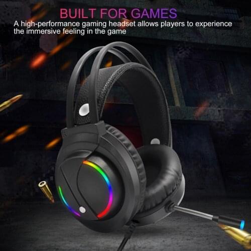 K1 RGB Lighting LED Backlit Headphone USB Gaming Headset with Microphone for Desktop Computer