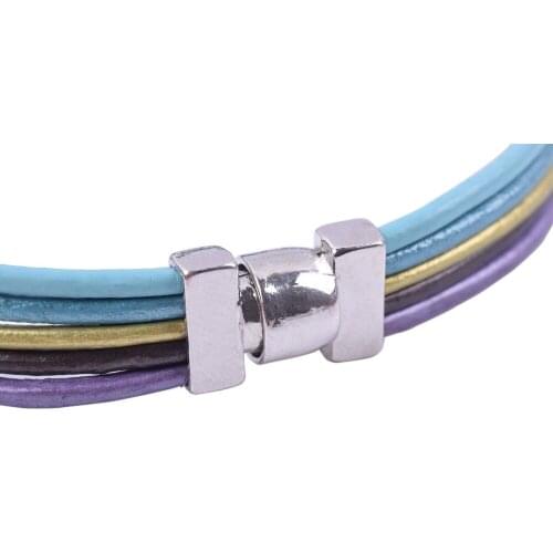 KONMAY 10 Sets Dia 9.0X2.0mm Rhodium Necklace Bracelet Magnetic Clasps for Leather Bracelet Making Jewelry Findings --CLP1334R