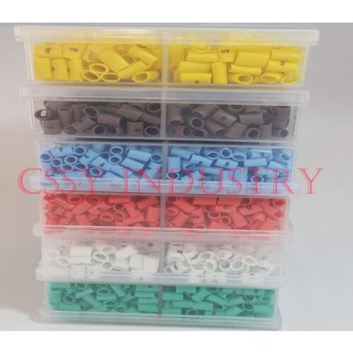 500PCS 4mm2 EC-2 cable marker 0-9 different number colorful mixed A-Z 26 letters cable label in cable sleeves total cutting