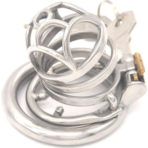 Metal Chastity Cage Chastity Device Stainless Steel 40/45/50mm Cockrings Penis Cage with Anti Slip Ring JJ Cage Sex Toys for Men