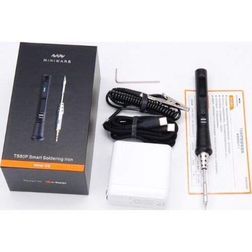 MINI TS80 Digital Soldering Iron Station QC3.0 USB Type-C OLED Programable Interface STM32 Chip TS-B02 Tips Set of Tools Main