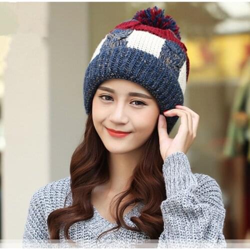BomHCS Fashion COLORS Ladys Thick Warm Beanie Handmade Hat Caps Winter Gift