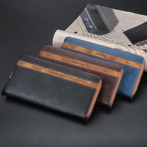 Fashion Classic Long PU Leather Men Wallets Male Purse Quality Zipper Large Capacity Card Holder Big Brand Luxury Wallet Clutch