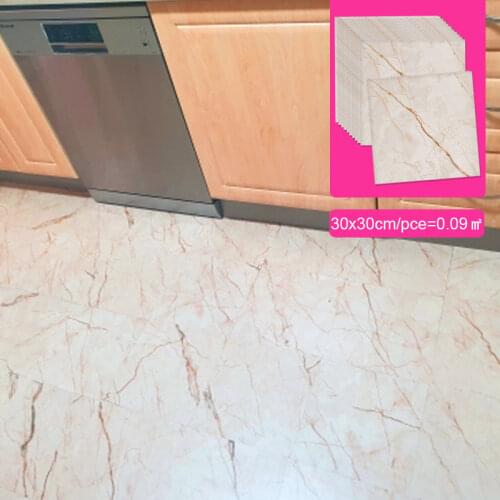 Marble Floor Tile Stickers PVC Self-Adhesive Decoration for Floor Wall Living Room Bathroom Kitchen Waterproof Ground Decor