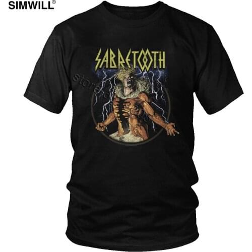 Vintage Sabretooth Storm Tee Mens Cool Short Sleeve Cotton T Shirt O-neck Comic Film Fan T-Shirt Custom Print Urban Tops Gift