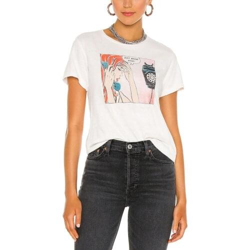 New Products Womens Summer White T-shirt Casual Vogue Street Top Short Sleeve Round Neck Loose Wild T-shirt