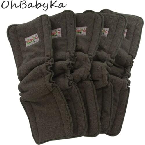 Ohbabyka Brand Diapers Washable Bamboo Charcoal Inserts for Baby Cloth Diapers Cover Wholesale Reusable Elastic Nappy Insert