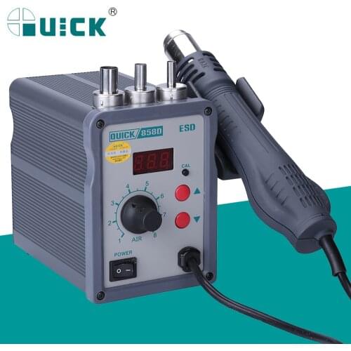 QUICK 858D 110V/220V 700W Hot Air Soldering Station LED Digital Display Soft Wind Hot Air Heat Gun SMD BGA Rework Station