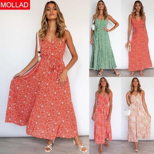 Sexy Double V-neck Floral Beach Dress Summer plus Size Womens Clothing New Dress Hot Sale