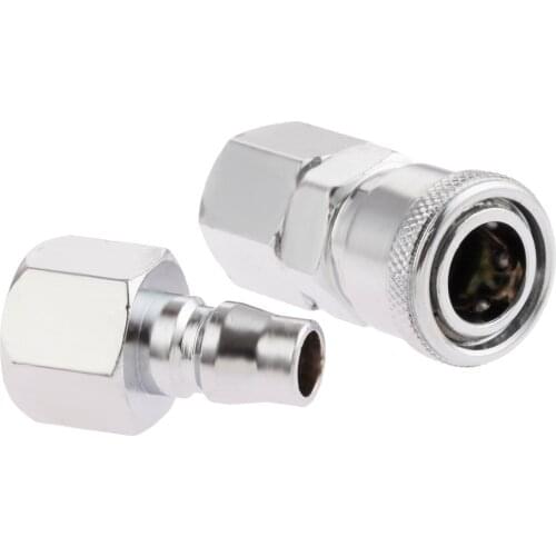 2pcs/set SF30+PF30 Pneumatic Iron Part Air Line Hose Compressor Quick Connector Release 3/8" BSP Female Thread Coupler Connector