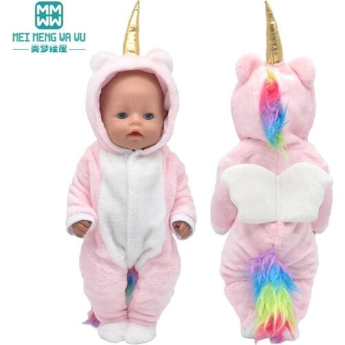 Fits 43cm Toys new born doll clothes and American doll Fashion baby crawling suit Plush suit