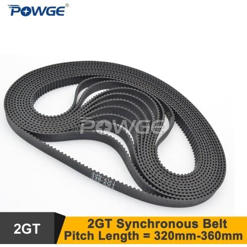 POWGE 10pcs 320/336/340/348/350 2GT Timing Belt W=6/9mm T=160/168/170/174/175 GT2 Closed-Loop Synchronous Belt 336-2GT