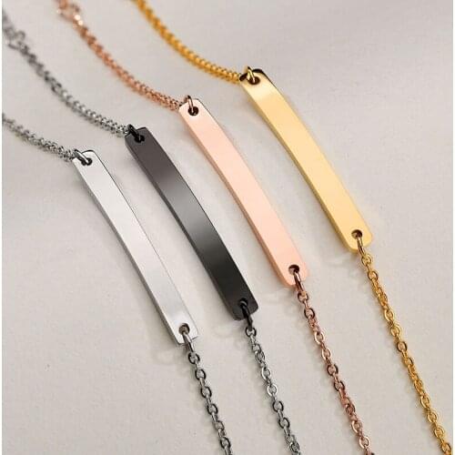 Stainless Steel Simple Personality Ladies Bracelet Banlges Jewelry Metal Engraving Letter Three-color Curved Charm Bracelet