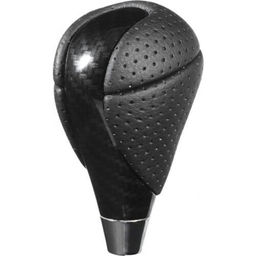 Car Carbon Fiber Gear Shift Knob Genuine Leather Shifter Head Fit for Lexus ES300 GS300 IS250 LS400 shift knob shifter handle