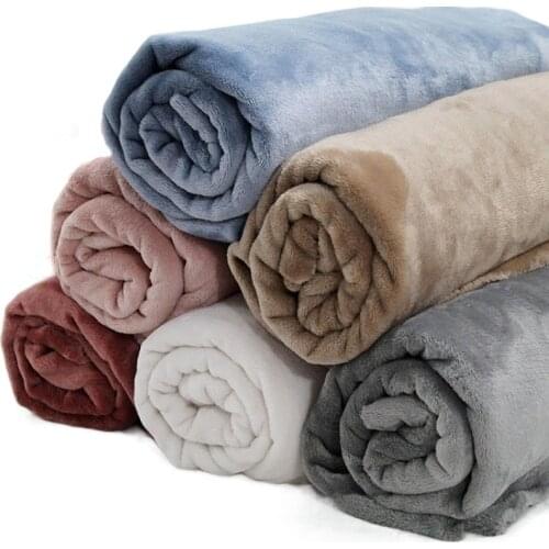 Width 63" Flannel Plush Fabric By the Yard Double-side Velvet Blanket Pajamas Clothing Material Coral Cloth