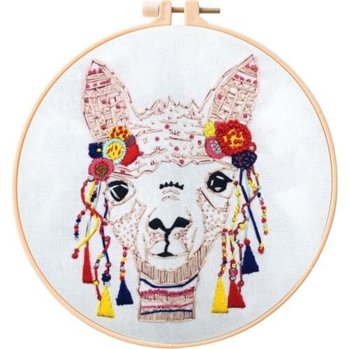 Alpaca Embroidery Starter Kit for Beginners, Modern Embroidery Kits, Handmade Embroidery Set, Craft Kit, English Description