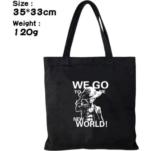 New Anime One Piece Skull Students Shoulder Storage Bags Shopping Tote Bags for Men and Women Portable Canvas Satchel Handbags