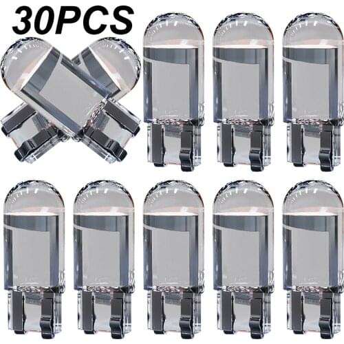 100/50/30Pcs Car T10 Led Bulbs 194 168 W5W LED Light Cold White Auto COB Silica Red Blue Green Yellow License Plate Lamp 12V