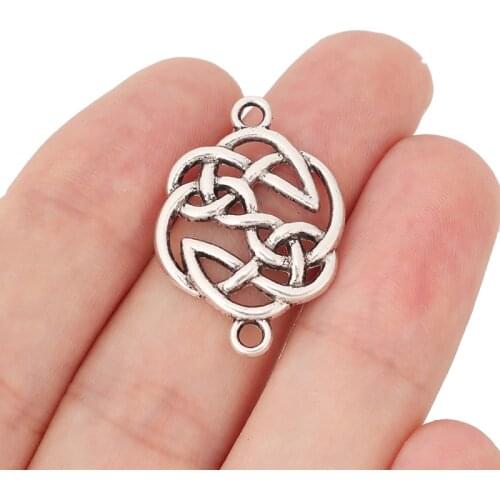 20 x Tibetan Silver Celtics Knot Connector Charms for Bracelet DIY Jewelry Making Accessories 29x20mm