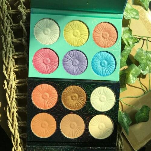 Bright Sunflower Shape Highlighter Powder Palette Waterproof Shimmer Glow Illuminator Private Label Makeup Kit