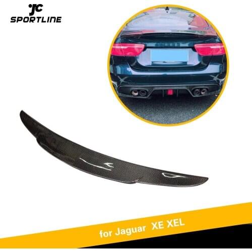 Rear Trunk Lip Spoiler Boot Wing for Jaguar XE XEL 2017 2018 Carbon Fiber