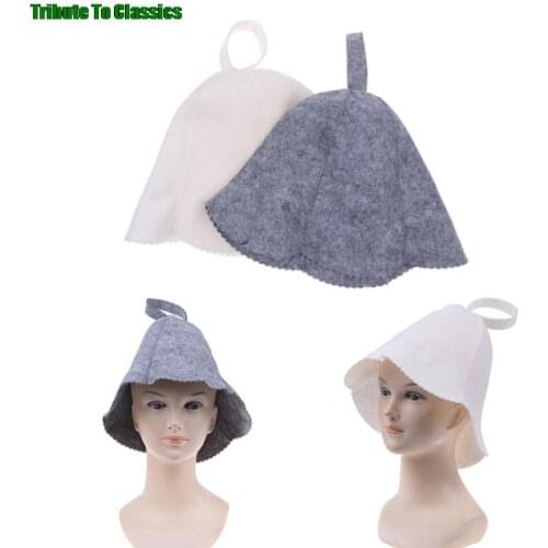 1PC Felt Head Protection Bath Anti Heat Free Size Russian Style Shower Cap Sauna Hat