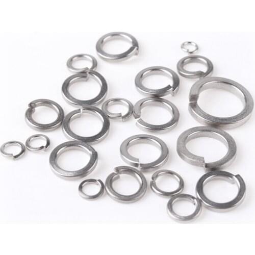 100pcs GB93 M1.6 M2 M2.5 M3 M4 M5 M6 304 Stainless Steel Spring Washer Split Lock Washers