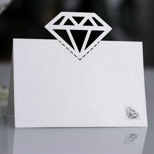 100pcs Laser Cut Diamond Table Name Place Cards Favor Table Name Message Setting Card Wedding Birthday Party Favor Decoration