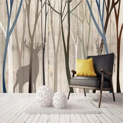 Custom 3D Murals Wall Papers Birch Photo Tree Wallpapers Bedroom Home Decor Forest Wallpapers Woods for Living Room Luxury Mural