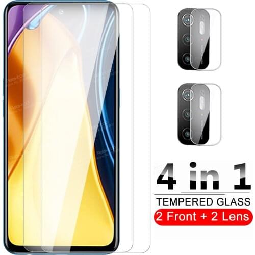 4in1 Tempered Glass For Xiaomi Poco M3 Pro Camera Glass Xiomi Pocophone M 3 PocoM3 Pro M3Pro 5G Screen Protector Protective Film