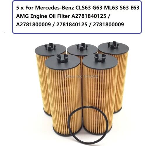 5 *For Mercedes-Benz CLS63 G63 ML63 S63 E63 AMG Engine Oil Filter A2781840125 / A2781800009 / 2781840125 / 2781800009
