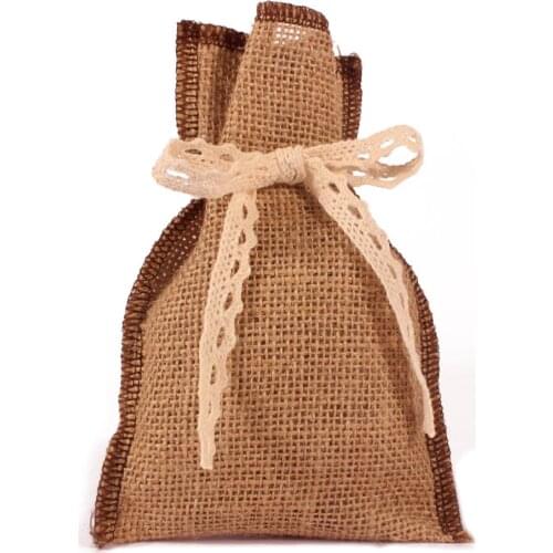 5PCS 10*16Cm Burlap Hessian Bag Custom Name Bags Gifts Packaging Pouchs Small Wedding Gifts for Guests