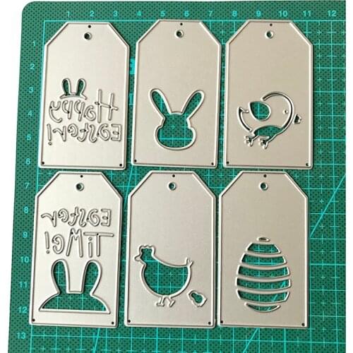 MEET HUANG 6/pcs metal cutting dies cut die Easter bunny egg mold Scrapbook paper craft knife mould blade punch stencils dies