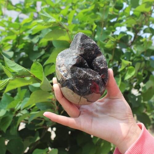 780g Natural curvature of the furnishing articles Turtle grain stone egg Ball Septarian nodule Fossil Crystal Healing quartz 34
