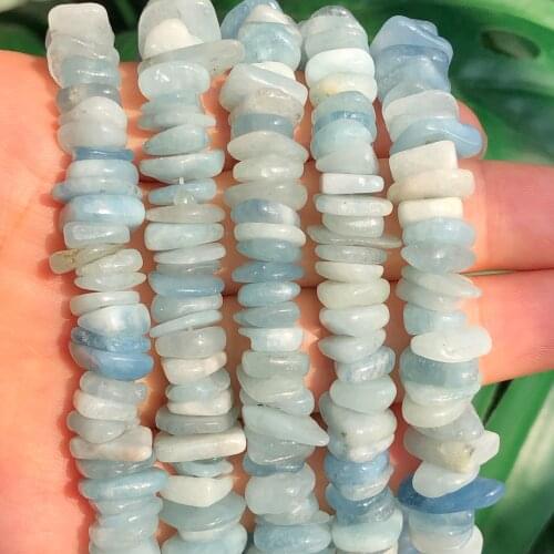 8-12mm Natural Aquamarines Stone Chips Beads For Jewelry Making Beadwork DIY Bracelet Necklace Accessories 15"Inches