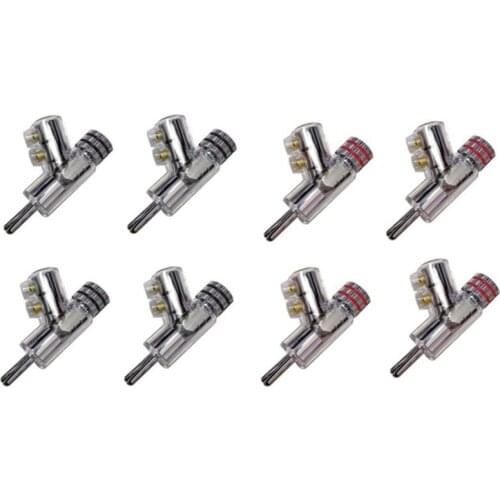 8Pcs Br Copper Rhodium o Video Speaker Adapter 6mm Banana Connector,Lock Speaker Cable Banana Plug Connector