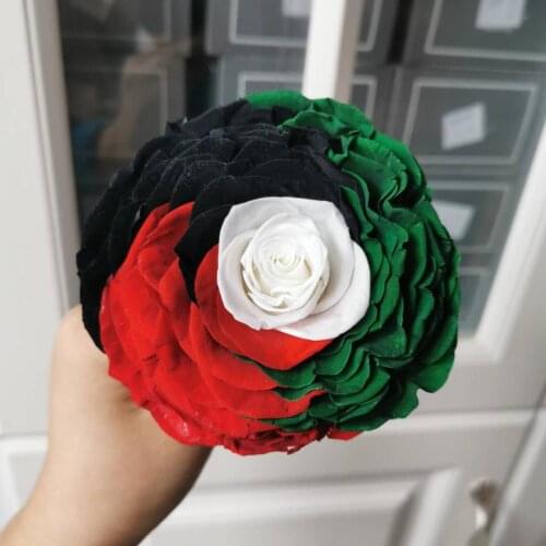 9-10CM,Grade A Preserved Giant Rainbow Rose Head,DIY Roses Flowers Gift Box Favor,Eternelle Rose for Wedding Party Decoration