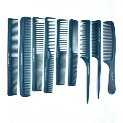 9 Pcs/Lot Blue Hair Cutting Comb Set In Durable Hairdressing Comb For Hairstyling Hair Styling Carbon Comb V-91 Barber Hair Comb