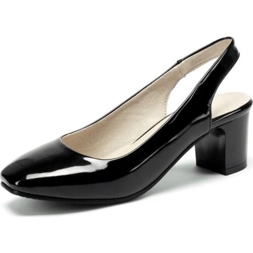 Big Size 11 12 13 14 high heels sandals women shoes woman summer ladies Square head thick heel, empty shallow mouth high heel